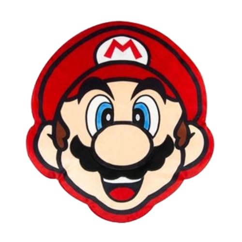 HÔMADICT Mario - Cojín Decorativo con Cabeza Mario (40 x 40 cm), diseño con Licencia Oficial