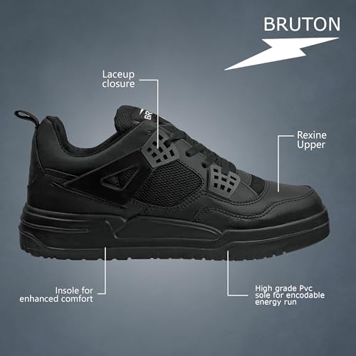 Image of BRUTON 362-BlazeX Premium Sneakers Casual Shoes Walking Shoes for Men-Black