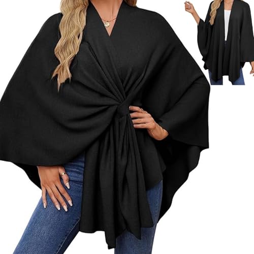Simplifyleast Shawl Wrap, Elegant Shawl Wraps Soft Open Front Poncho Sweater, Women's Solid Color Shawls Pashmina3