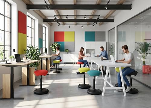 Image of Topstar SITNESS HOP Ergonomic Stool with Three-Dimensional Movement Sitness Technology Made in Germany Colour: Black /Anthracite