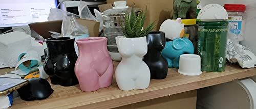 Cute 4.7 Inch Body Shaped Ceramic Succulent Cactus Air Plant Body Art Modern Flower Pots Planter - Plant Not Included (Rose Pink) #TOP6