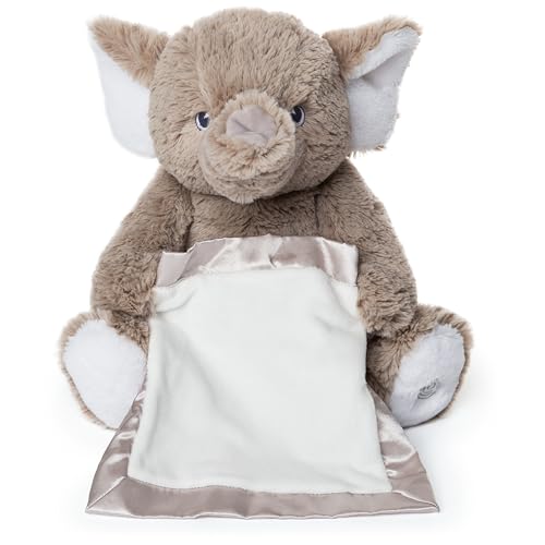 GUND Peek-a-Boo Peludo Friends Animado Peek-a-Boo Elefante de peluche gris, 10 pulgadas