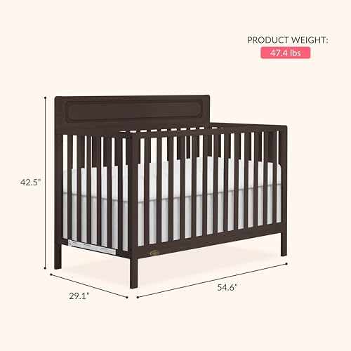 Image of Dream On Me Avery 5-in-1 Convertible Full-Size Baby Crib, Chocolate Chip
