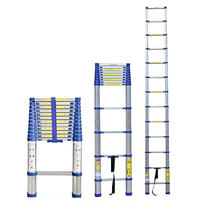 Telesladders Multi-Purpose Extendable Ladder Telesladder Telescoping Ladder for 8M/ 7M/ 6.2M/ 5M/ 4M/ 3.8M/ 2.6M Rooftop Tent, Aluminum Extension Telesladders for Home Loft Vision/Blue/4.2M/13.8Ft