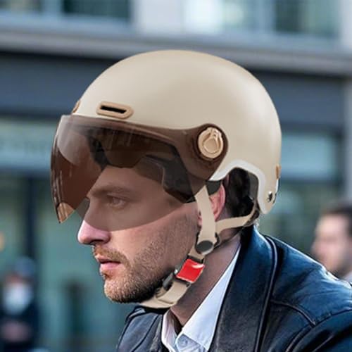 Casco de scooter transpirable con gafas de viento integradas 3