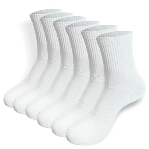 Image of Seamless Crew Socks above Ankle, Cotton Dress Socks for Women, Women's Thin Crew Socks (6 Pairs)
