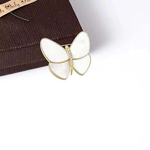 Image of GBAHFY Butterfly Pearl Brooch Gold Elegant Bridal Vintage Style Pins Wedding Banquet Anniversary Brooch for Women