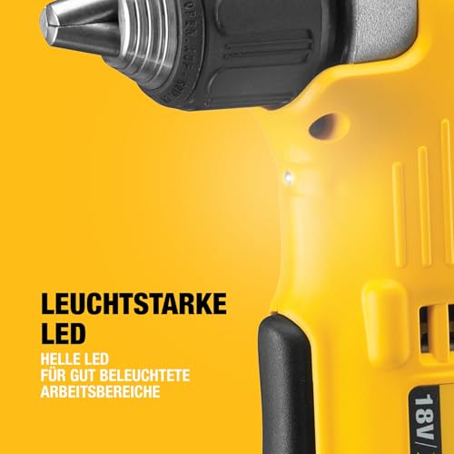 DEWALT 18 Volt Akku-Winkelbohrmaschine (2-Gang Getriebe, elektronische Drehzahlregulierung, Motorbremse, großer Paddelschalter, LED-Leuchte, max. Drehmoment 33 Nm, ohne Akku & Ladegerät), DCD740N-XJ
