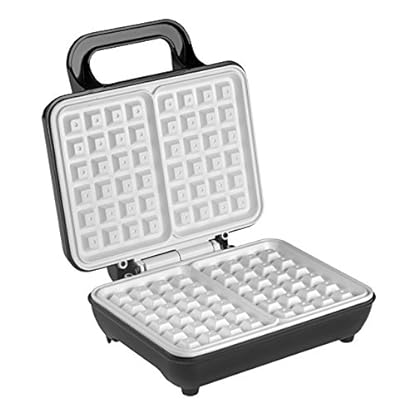CONCEPT Hausgeräte VF3040 Waffeleisen im Edelstahl-Design, extra starke Leistung von 1000 W, hochwertige keramische antihaftbeschichtete Platten, 400 W, Edelstahl/Schwarz – Bild 6
