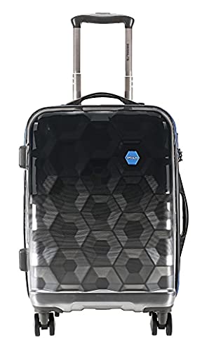 Image of Tramp & Badger Swisslite 20-Inch Hard Sided Printed Polycarbonate Cabin Luggage Trolley Bag (Color - Charcoal)