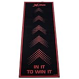 Tunier Dartteppich Pfeile rot/schwarz 80 x 237 cm Dartmatte Dart Matte mit offiziellem Spielabstand