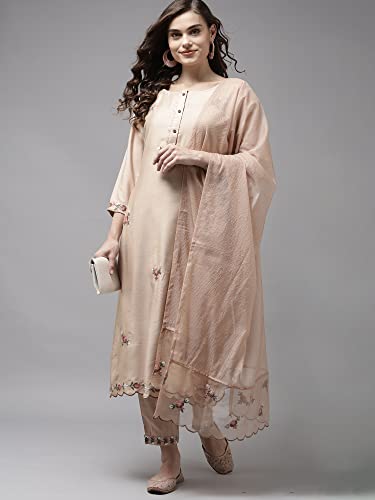 Image of INDO ERA Women's Cotton Straight Kurta Pant With Dupatta Set(21Aaaaaaa1919)