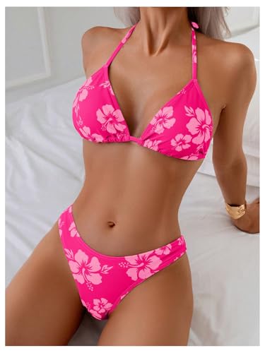 Floerns Women's 3 Piece Swimsuits Floral Triangle Bikini Set with Beach Cover Up Skirt4