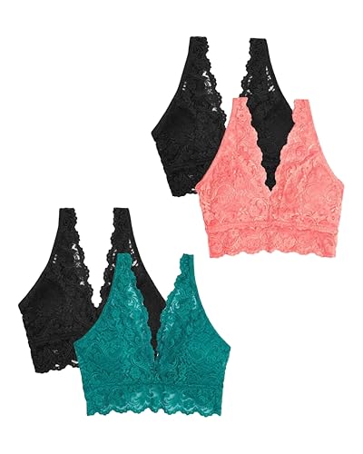 Image of Smart & Sexy Women's Signature Lace Deep V Neck Wireless Bralettes