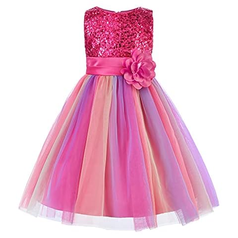 JerrisApparel Niña Princesa Vestido Sin Mangas Lentejuela Boda Fiesta Cumpleaños Cover