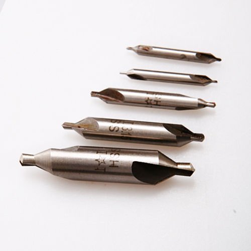 5pcs Center Drill Countersink Set 60° Angle Bits HSS Lathe Mill Press