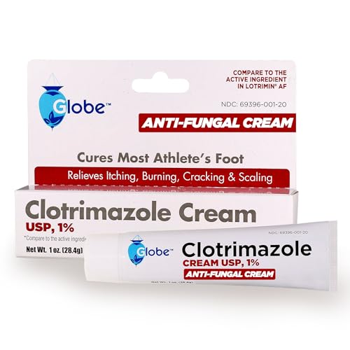 globe clotrimazole antifungal cream 1 usp 1 oz anti fungal treatment relieves itching burning cracking and scaling associated athletes foot jock itch ringworm and more