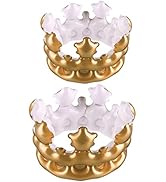 Toyvian 2pcs Birthday Crown plastic crowns for adults king and queen crowns King Hats, Inflatable