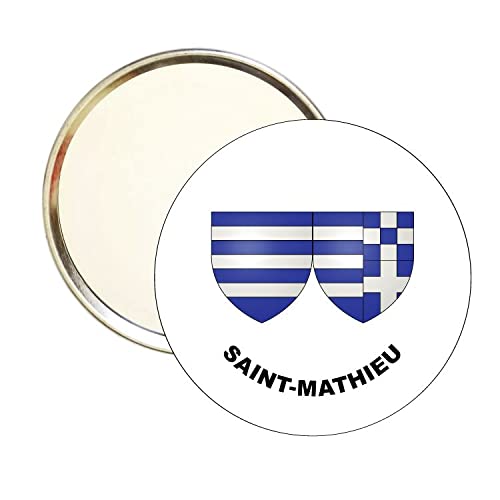 ROUND MIRROR. HERALDIC SHIELD SAINT-MATHIEU HAUTE-VIENNE FRANCE