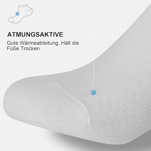 fitfets Sneaker Socken Herren Damen Baumwolle 10 Paar Sneakersocken Kurz Sneakersocken Socks Unisex Schwarz Weiß Grau,Grau und Weiß,43-46 3