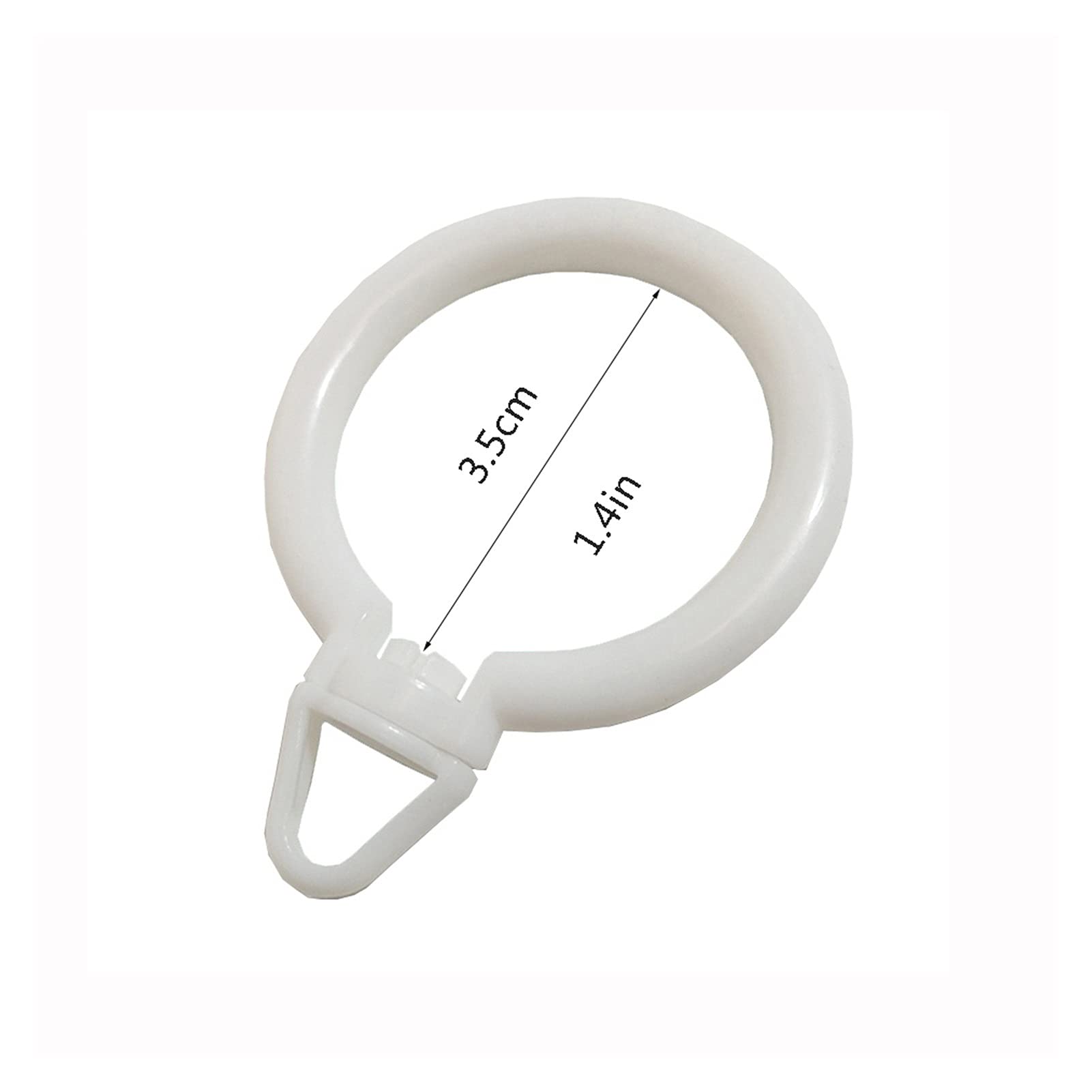 Anelli per tende 1,4 pollici chiuso Doccia anello di tenda in plastica Drappo scorrevole anelli for occhiello for tende asta anello appeso anello (bianco) Anello per tende da finestra(Set of 100)