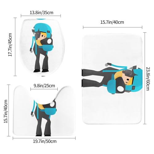 Tapis de salle de bain antidérapants lot de 3 pour éviter les glissades devant le WC