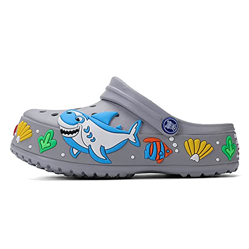 Kids Clogs Slippers Sandals Cartoon Shark Clogs Slides Girls Boys Cute Garden Shoes Children Beach Shower Slippers #TOP2