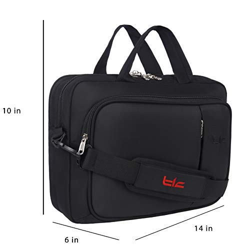 Image of TLC MU 4-14 L Office Laptop Sling Messenger Portfolio Bag with Adjustable Strap -TLCMU4O (Black)