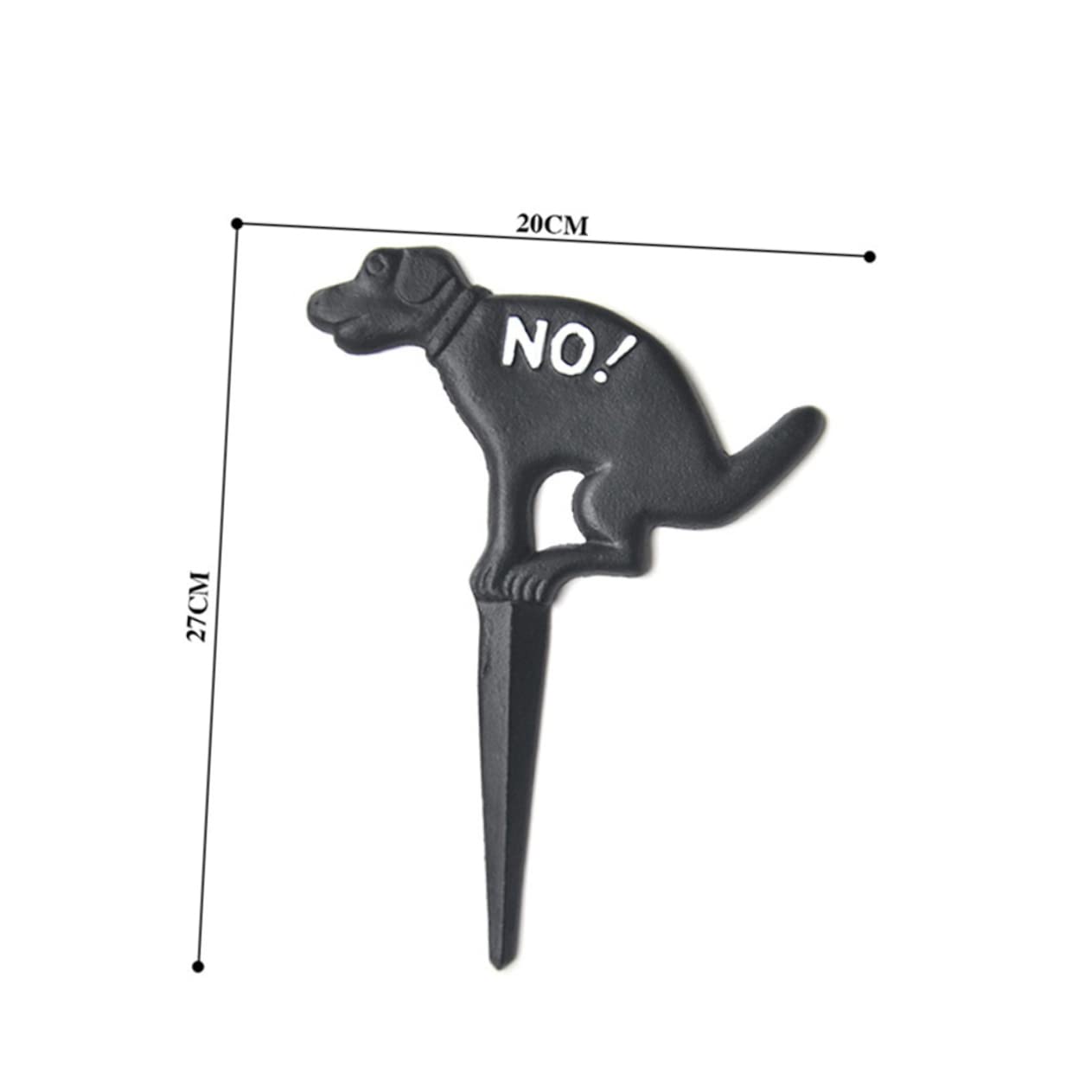 2 Stück Gartenschilder Hund aus Eisen Schwarz für Garten