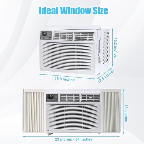 Image of 12000 BTU Window Air Conditioner, Window AC Unit with Remote & App Control, 3 Speed Fan & Timer Function, Cools Up to to 550 Sq. ft., for Bedroom, Living Room