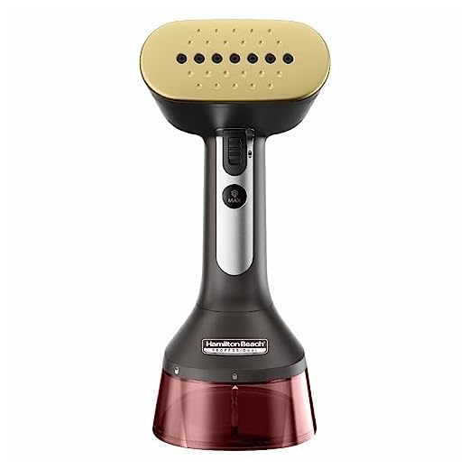 Hamilton Beach Professional Garment Steamer, Steam Iron for Clothes, 1740Watt Fast Heat Up, Turbo Steam Mode, Detachable Fabric Brush, Large 300ml Water Tank, Ergonomic Handle, 2m Cord, Black