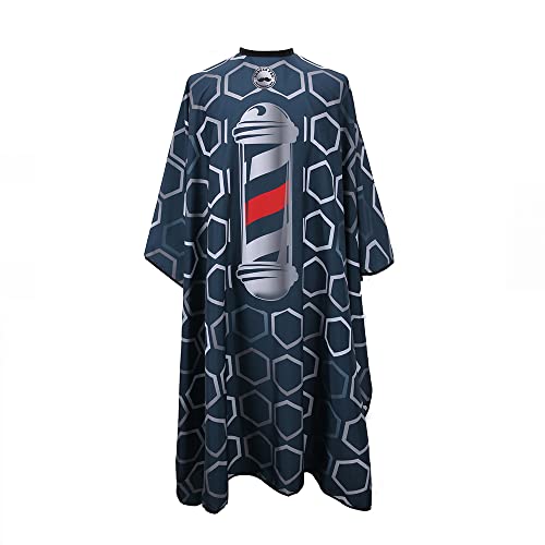 Professional Barber Cape for Men Hair Cutting Cape Waterproof Professional Salon Cape with Snap Closure Salon Cutting Cape Barber Hairdressing Cape Size:65" x 57" (Barber Pole)
