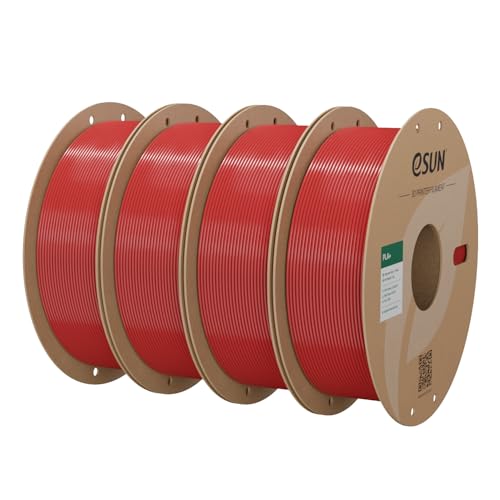 eSUN PLA+ 3D Printing Filament 4KG, Enhanced Toughness, Fire Engine Red