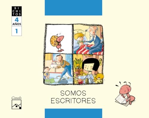 Portada de SOMOS ESCRITORES. Cuaderno 1. Mila, la hormiga. BICHITOS. 4 años