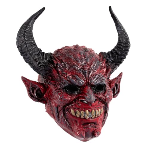 Masque de diable cornu respirant en mousse avec sangle élastique stable