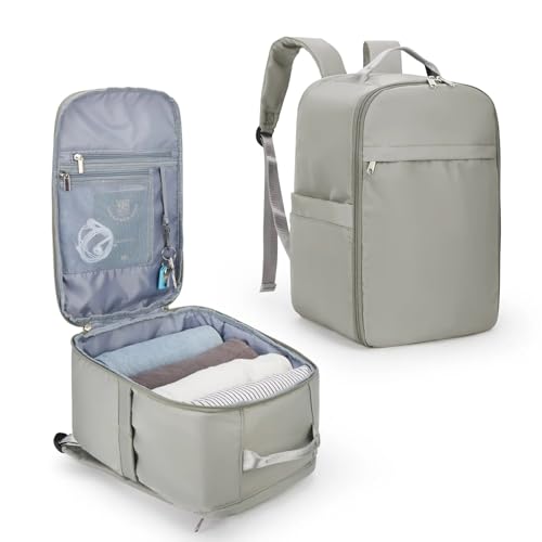 RUWLFE Viaje Cabina Avion Mochila 40x20x25cm Bolsa de Cabina, Equipaje de Mano Mochila de Viaje Bolsa de Cabina 45x36x20cm, Mochila for Portátil for Mujer/Hombre(Brown,Small)