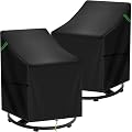 TIFILE Adirondack Chair Cover, Patio Rocking Chair Covers Waterproof 2 Pack, 420D Swivel Chair Covers for Outdoor Furniture, Lounge Lawn Deep Seat Cover, Black, 33.4" L x 33.4" W x 35.4"