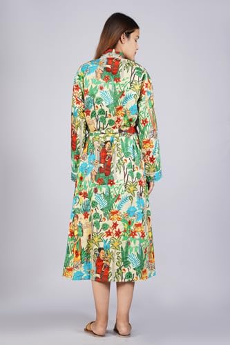 Image of Cotton Women Stylish Printed Kimono, Bath Robe,Night Wear Suit,Swim Wear, Night Dress, Beach Wear