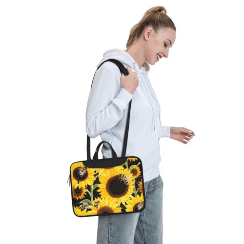Bolso Tote para Laptop Sunflower Bees para hombres y mujeres miniatura 3