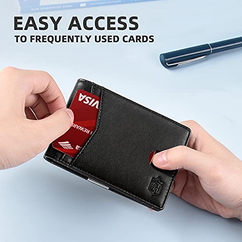 Zitahli Money Clip Wallets for Men,Slim Bifold Wallet 10-12 Cards, Mens Leather Wallet with ID Window,RFID Blocking Thin Minimalist Credit Card Holder,Gifts for Him — view 4