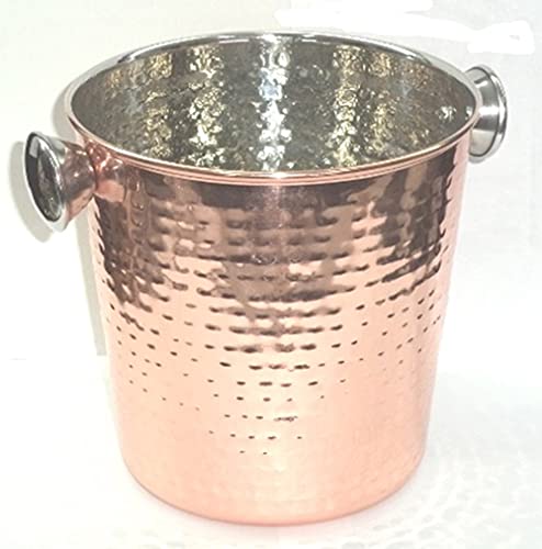 StarCrafts 72162 Stainless Steel Champagne Bucket, Hammered Copper Plated