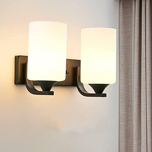 Dual/Double Wall Lights for Living Room, Wall Lamps for Bedroom/Home Decoration (Classic Design White Frosted Glass, Two Shade)