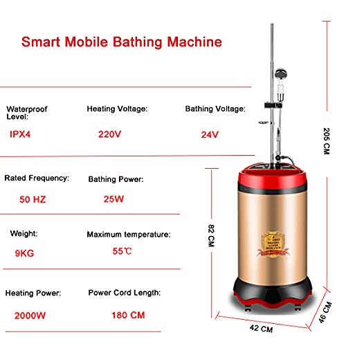 Chauffe-eau instantané mobile 65L douche electrique 2000W zone rurale