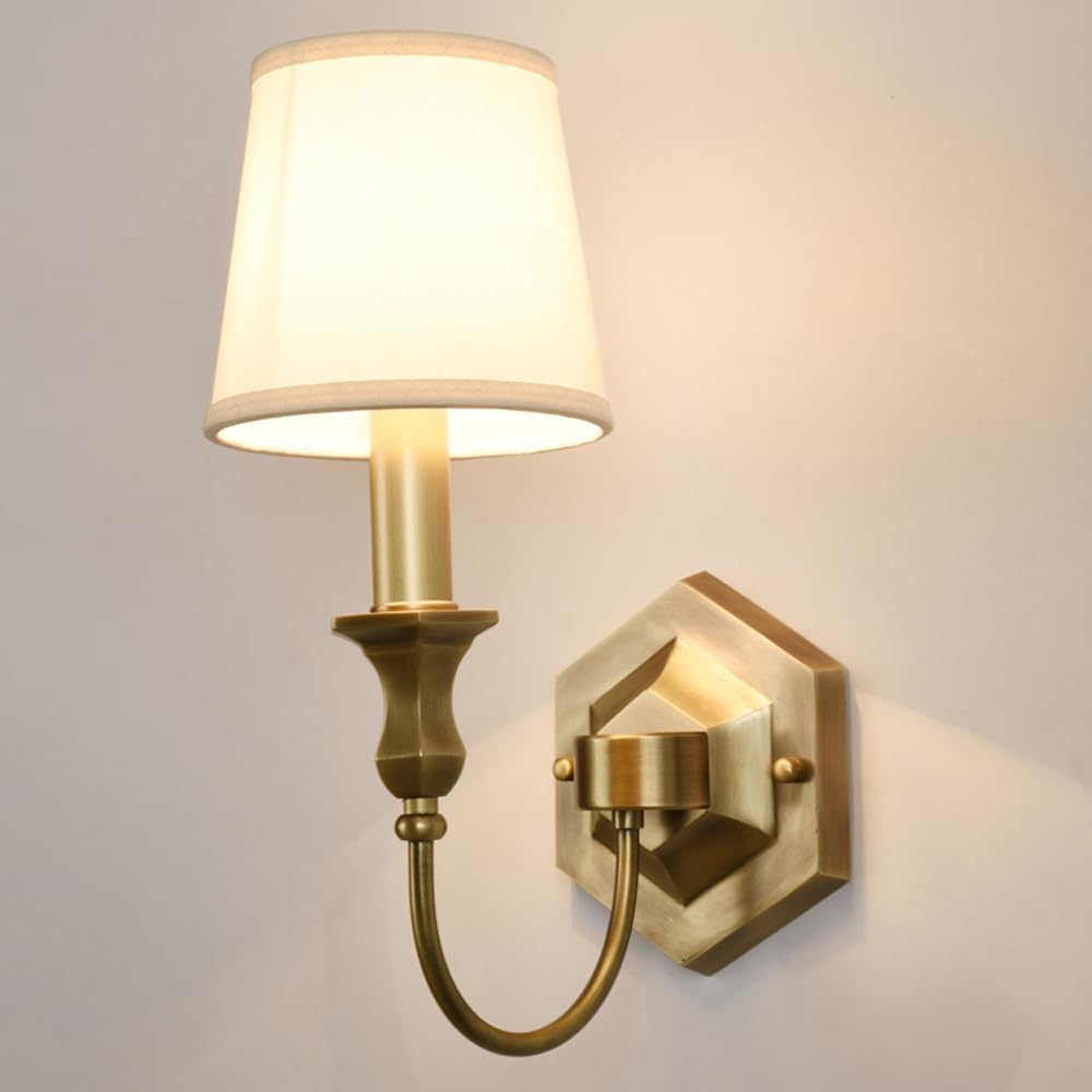 JYBNBBE Classic Rustic Industrial Bronze Wall Sconce V-intage Brushed Antique Brass Wall Sconce,Chandeliers