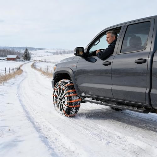 Cadenas de nieve para evitar patinar con correas reutilizables universales 7