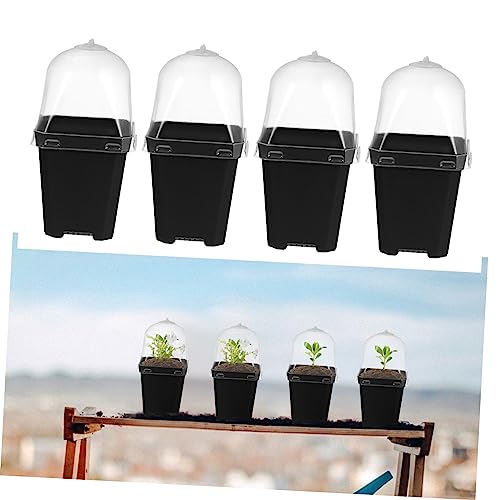 Garneck 10 Stück Anzuchttöpfe Mit Untersetzer Und Kuppel – Durchsichtige Kunststoff Pflanztöpfe Für Die Gartenarbeit Und Pflanzenanzucht - Ideal Für Den Kindergarten Und Hobbygärtner