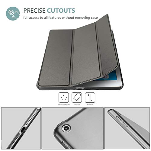 Image of ProCase Smart Case for iPad 9.7 Inch iPad 6th /5th Generation 2018 2017(Model: A1893 A1954 A1822 A1823), Ultra Slim Lightweight Stand Cover with Translucent Frosted Back -Metallic