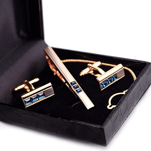 Set romántico de mancornas y pinza para corbata para hombre miniatura 7