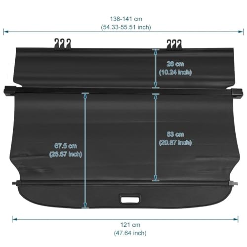 Cubierta de maletero para Ford Edge 2015-2021 enrollable en color negro 2
