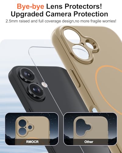 Image of Magnetic for iPhone 16 Plus Case,Shockproof Matte Cover,Desert Gold | with Screen Protector,Compatible with MagSafe,Military Grade Drop Protection,Full Camera Protection,Non-Slip Design Case